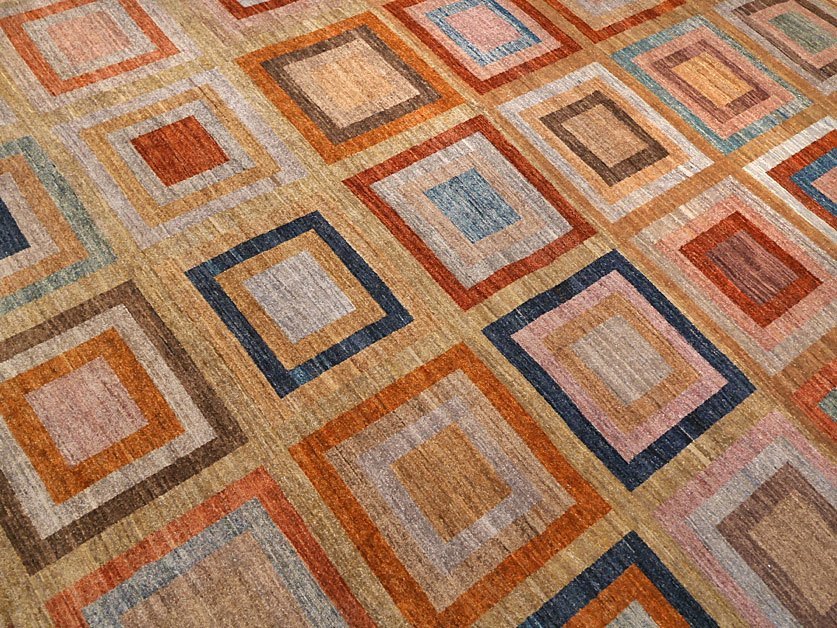 Modern Squares Rug From Afghanistan